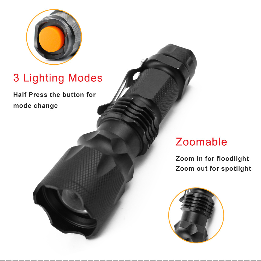 Hot sell 120 Lumen Aluminium Pocket LED Mini Tactical Flashlight Portable EDC Torches Flashlights Rechargeable