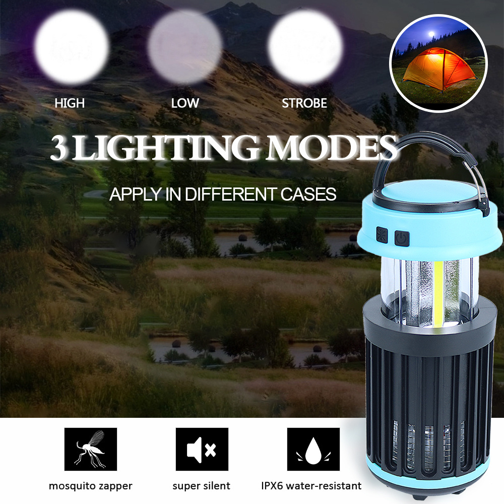 new outdoor waterproof hanging mosquito zapper Portable USB rechargeable LED Camping lantern lamp