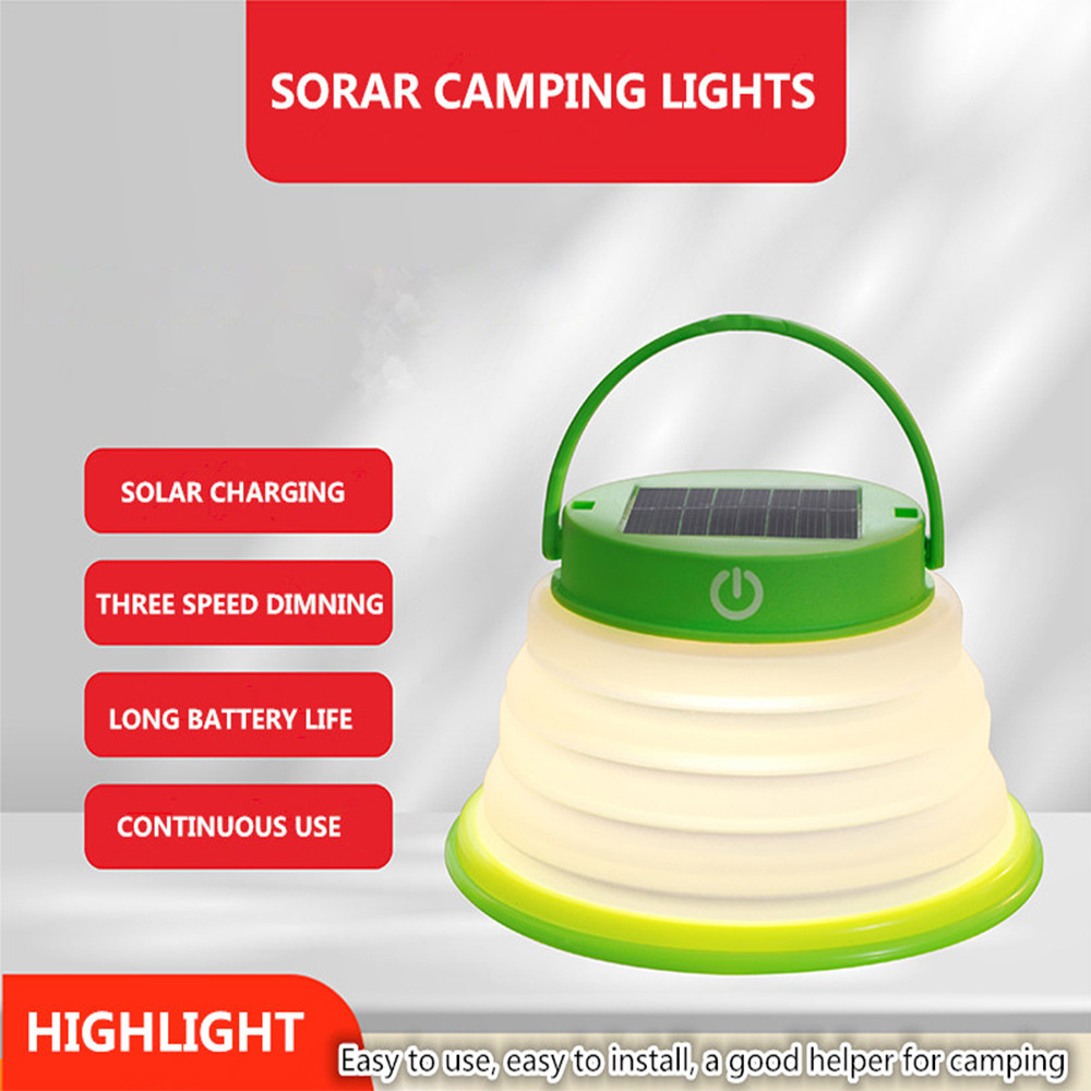 Waterproof Portable USB mini Collapsible Solar LED Camping Lights Hanging Lanterns Outdoor Emergency Lights for Hiking Travel