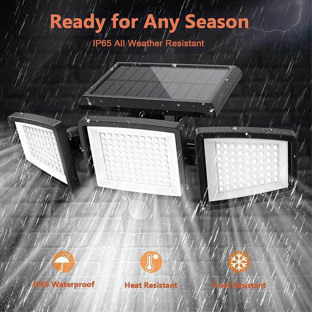 Outdoor remote control solar LED motion sensor lamp IP65 waterproof 270 Wide angle wall light 3 modes easy install