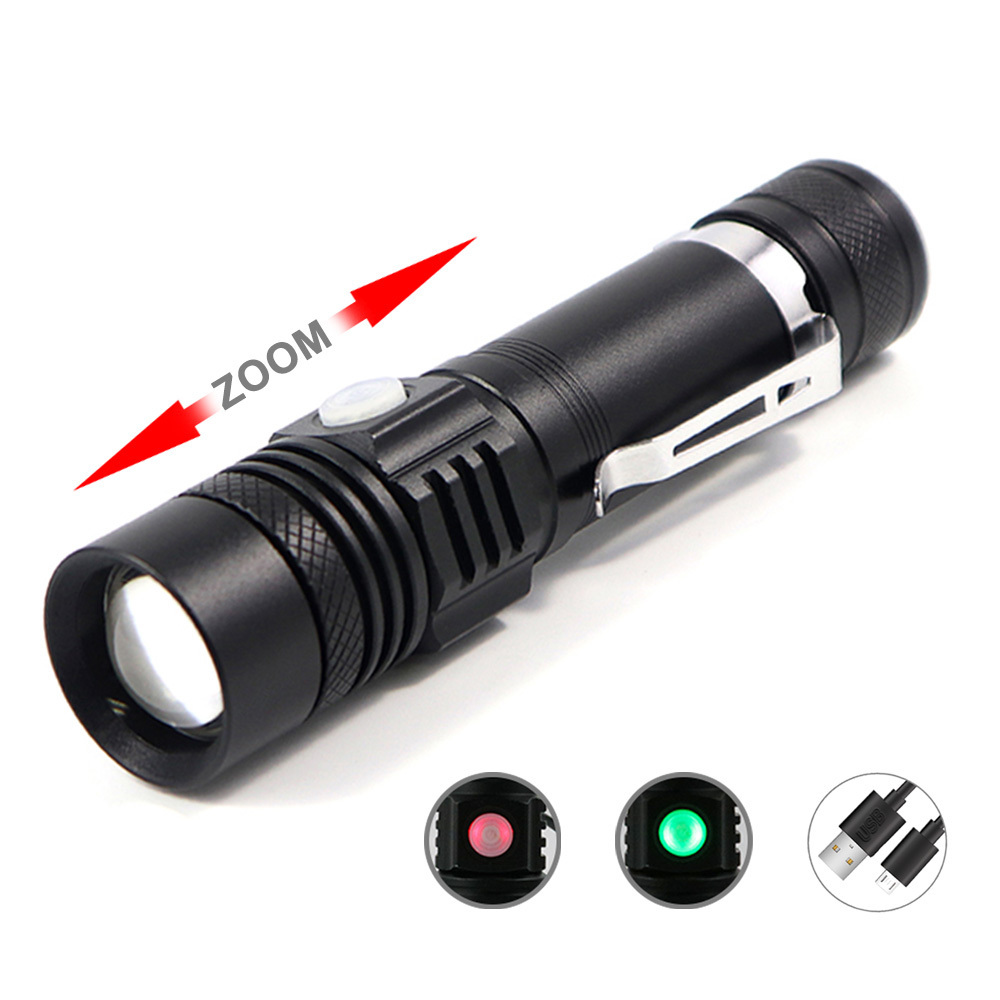 Brightest XML T6 Waterproof 1200 Lumen Tactical Flashlight usb rechargeable portable torch light For Self Defensive