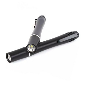 Wholesale AAA battery powered pocket tactical pen flashlight with clip