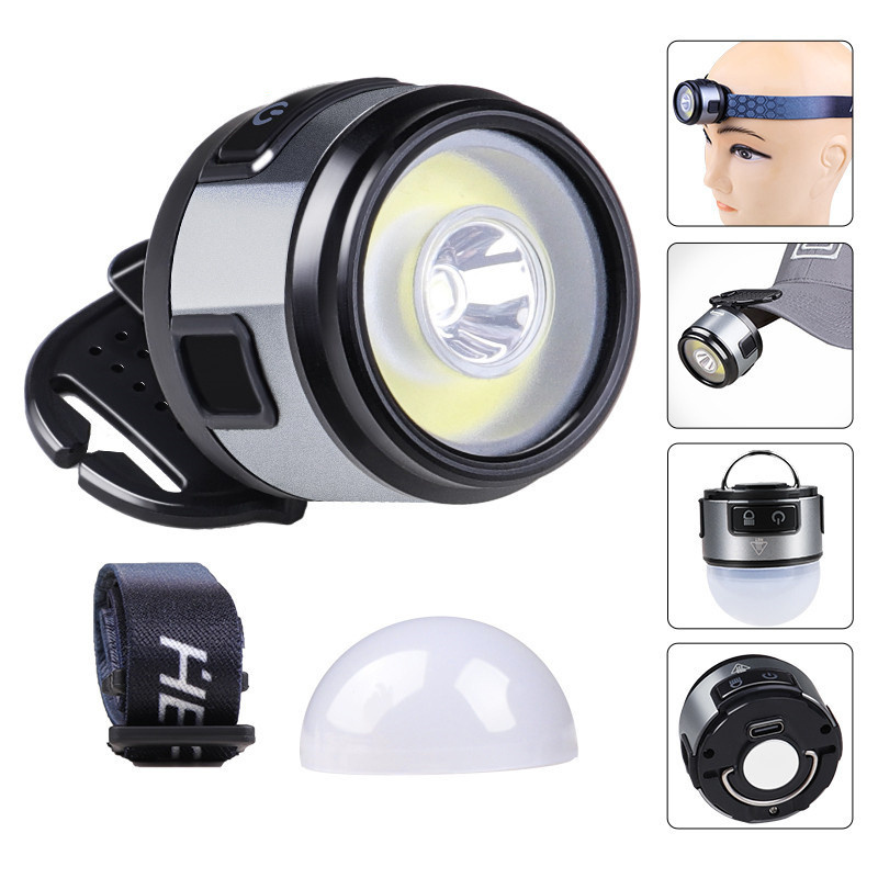 Mini Multifunctional Waterproof Rechargeable Clip On Cap Hat Light COB Headlamp Flashlight Work Camping Hunting with Magnet