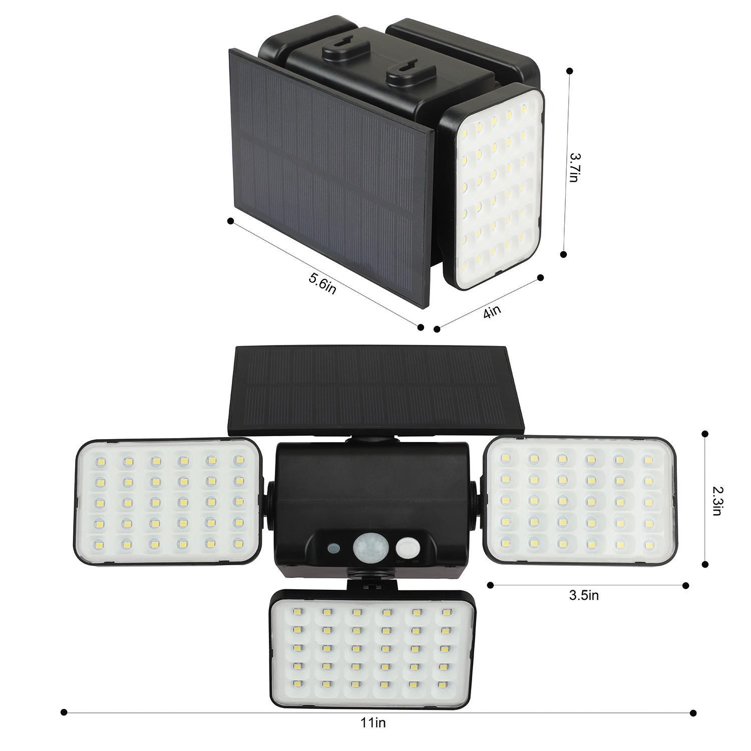 3 Heads 90LED solar motion sensor light modern Outdoor wall light  motion sensor solar gate light with Remote