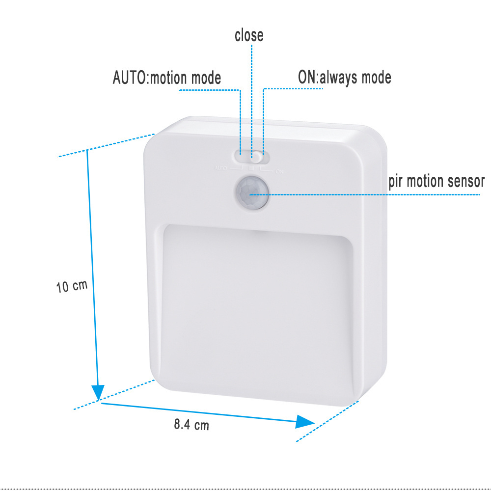 TS Lighting 3AA battery pir motion sensor light induction night light for bathroom