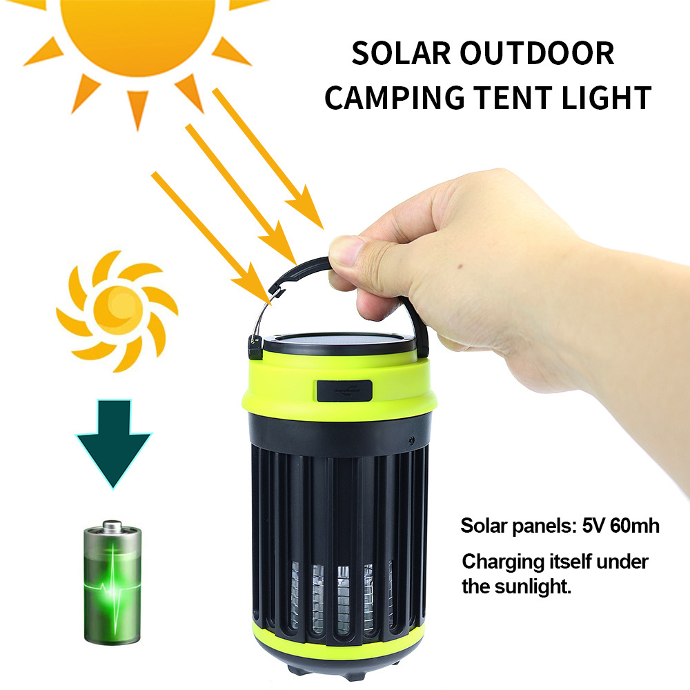 Waterproof Portable Outdoor mosquito killer lamp Rechargeable Hanging Led solar lantern camping light