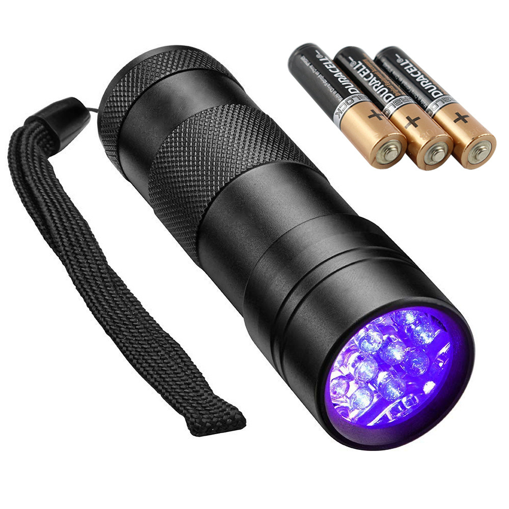 395nm UV Torch Light Purple Light Flashlight AAA Battery LED UV Flashlight For Stains Detector