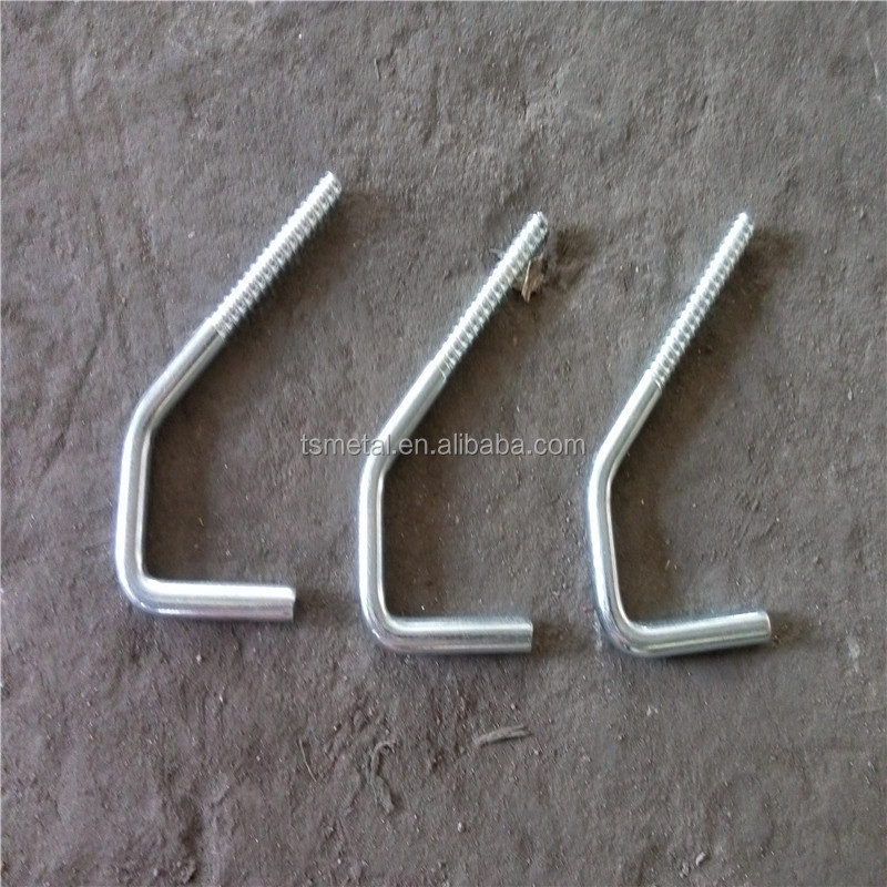 Zinc plated carbon steel right angle L type anchor bolt