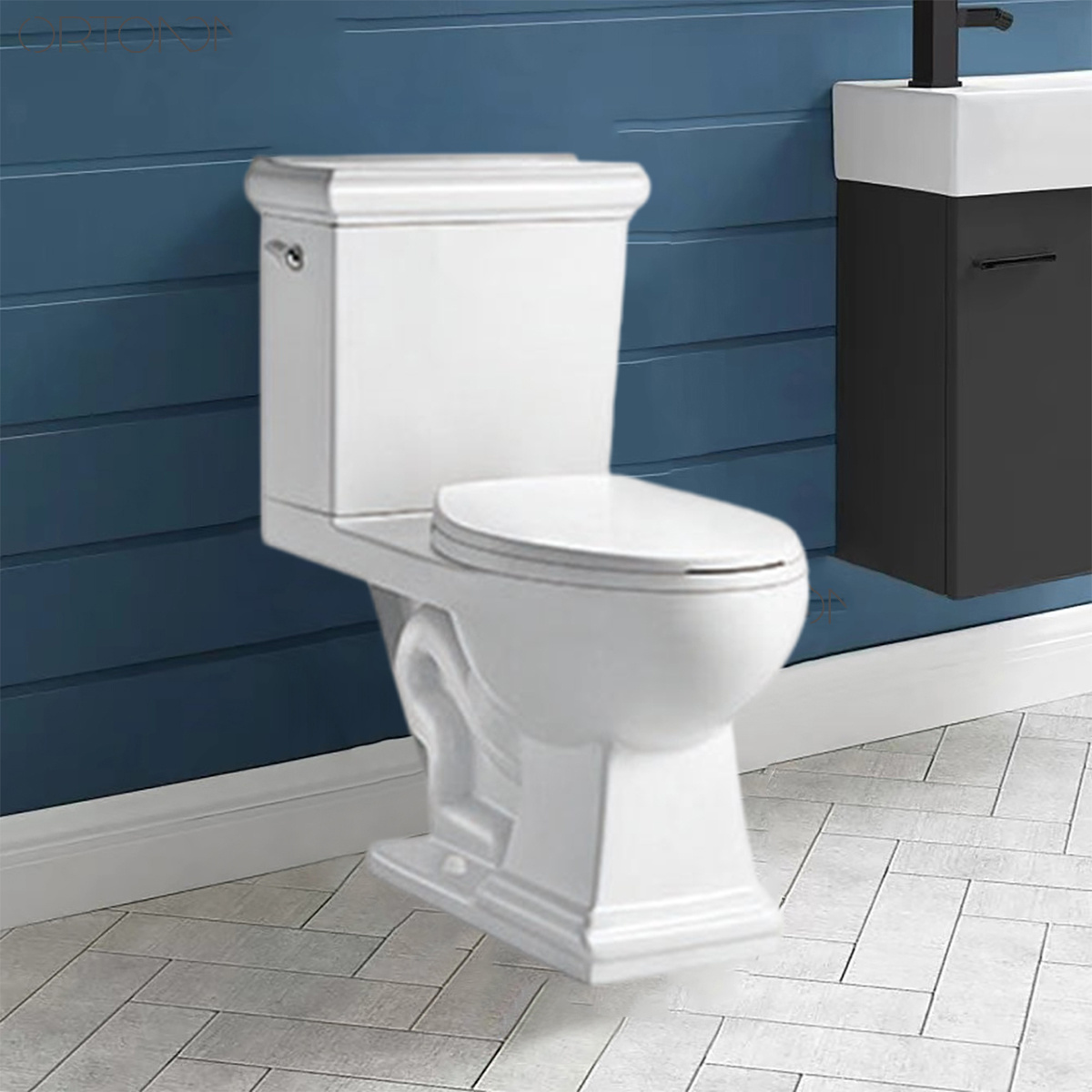 Bathroom ceramic white chinese sanitary ware siphonic wc close couple s trap toilet