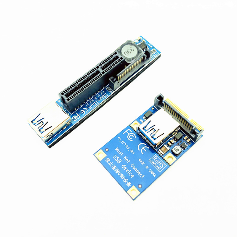 PCI-E Riser Mini PCIE to PCIE X4 Extension Port Adapter Riser Card PC Graphics Card Connector 30cm USB Cable PCIE Extender Riser