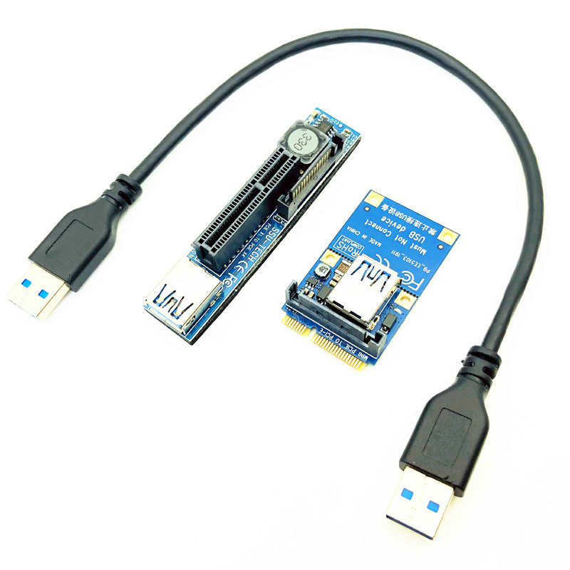 PCI-E Riser Mini PCIE to PCIE X4 Extension Port Adapter Riser Card PC Graphics Card Connector 30cm USB Cable PCIE Extender Riser