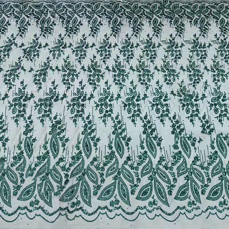 Lace Fabrics Wedding Emerald Green DropShipping Chantilly Lace Fabric Eyelash Manufacture Panel Dress Fabric Lace