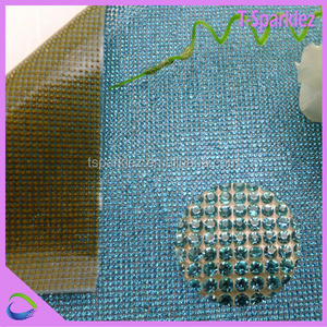 Factory supply mesh fabric rhinestone, rhinestone glue sheet for womens shoes