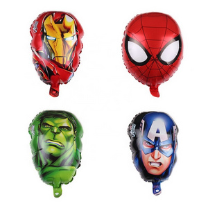 hot sale super hero head foil balloon for Iron spider man captain hulk balloons for party decoration