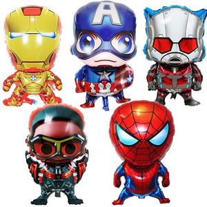 hot sale large size super hero character foil balloon for Iron spider man captain hulk balloons for party decoration