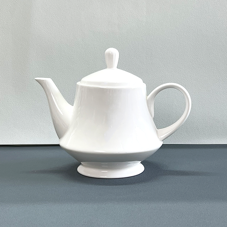 Hotel restaurant white 1300ml porcelain ceramic coffee teapot fine bone china tea pot set