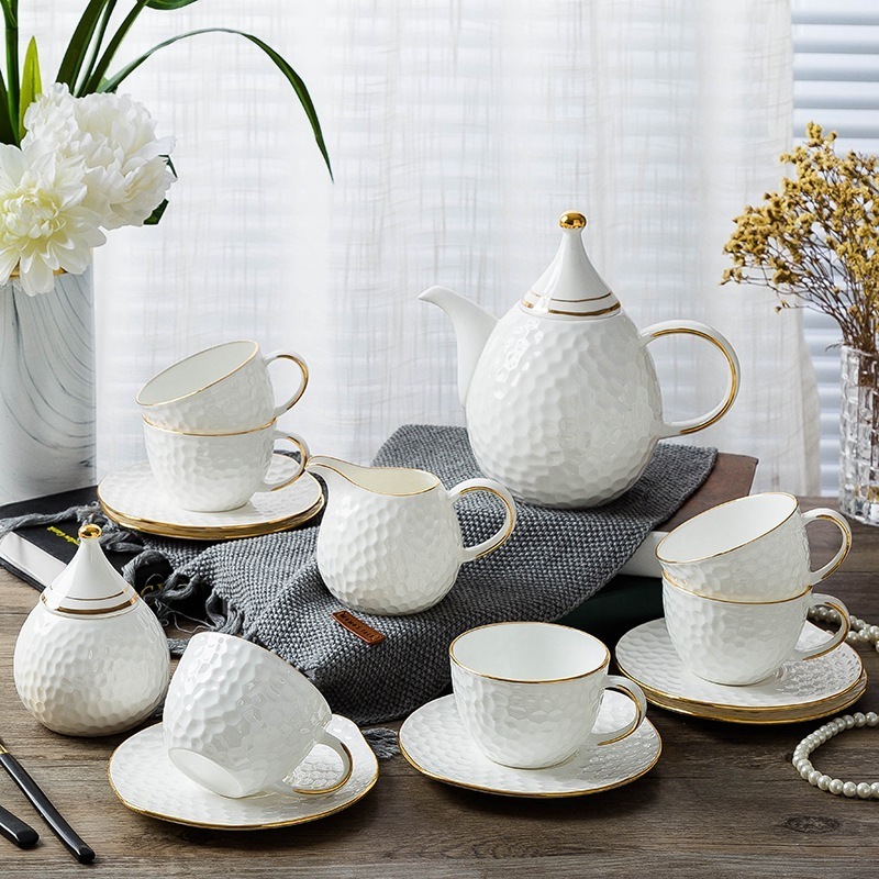 Exquisite light luxury bone china ceramic kettle teapot cup gift set drinkware tea set coffee pot set