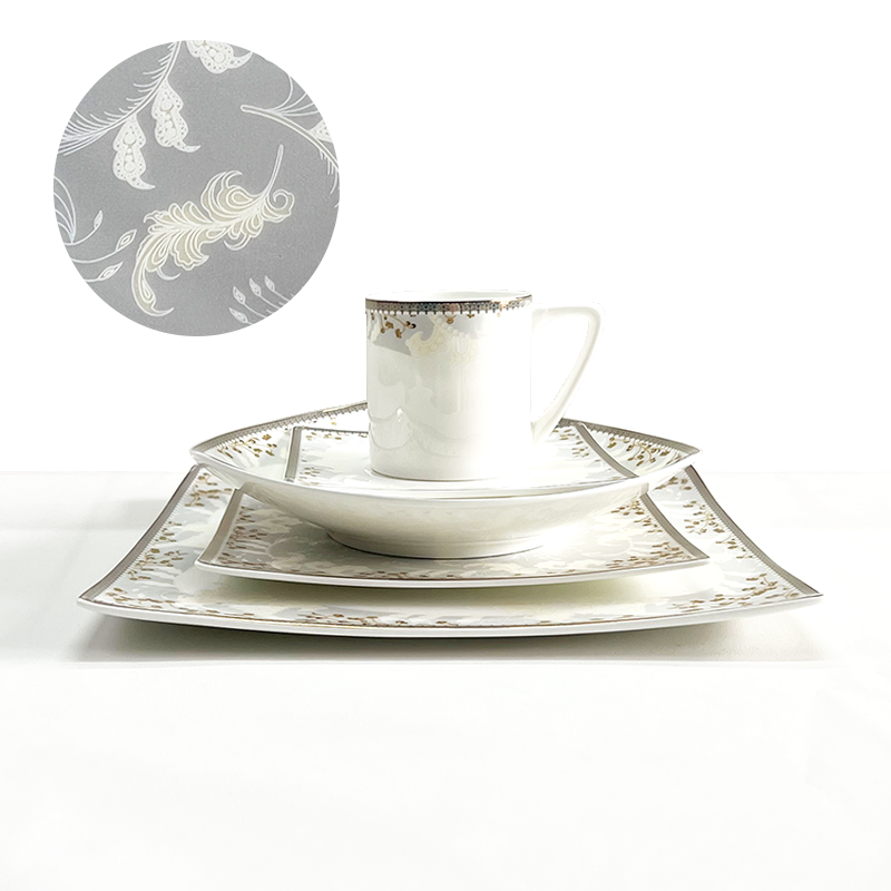 Hot selling pakistani fine bone china square dinnerware porcelain white dinner sets for great price