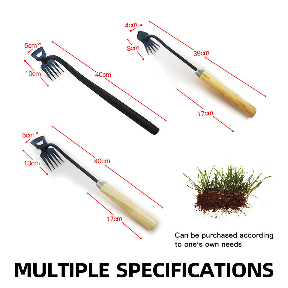 Chinese manufacturers agricultural garden tool small  iron handheld digging weed manual light hoe wIth wood handle for farming