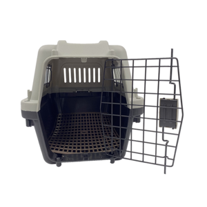 Airline Approved Breathable  Pet Cat Carrier Transparent Space  Black Leather Pet Carrier Cage