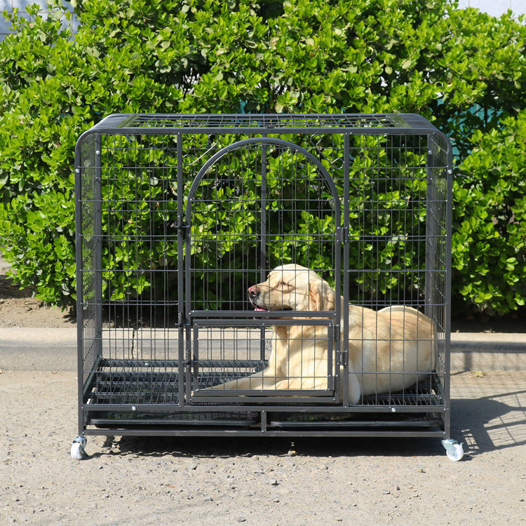 Heavy Duty Pet Cages High Strength Metal Carriers Free Dog Cages and Crates Large Dog Cage With Wheels