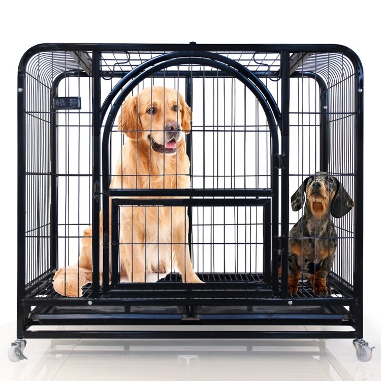 High Strength Metal Carriers Free Dog Cages and Crates Large Dog Cage Heavy Duty Pet Cages With Wheels