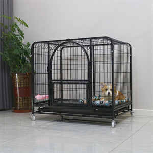 Wholesale Outdoor Dog Cage Metal Square Tube Big Large Dog Cage With Wheels