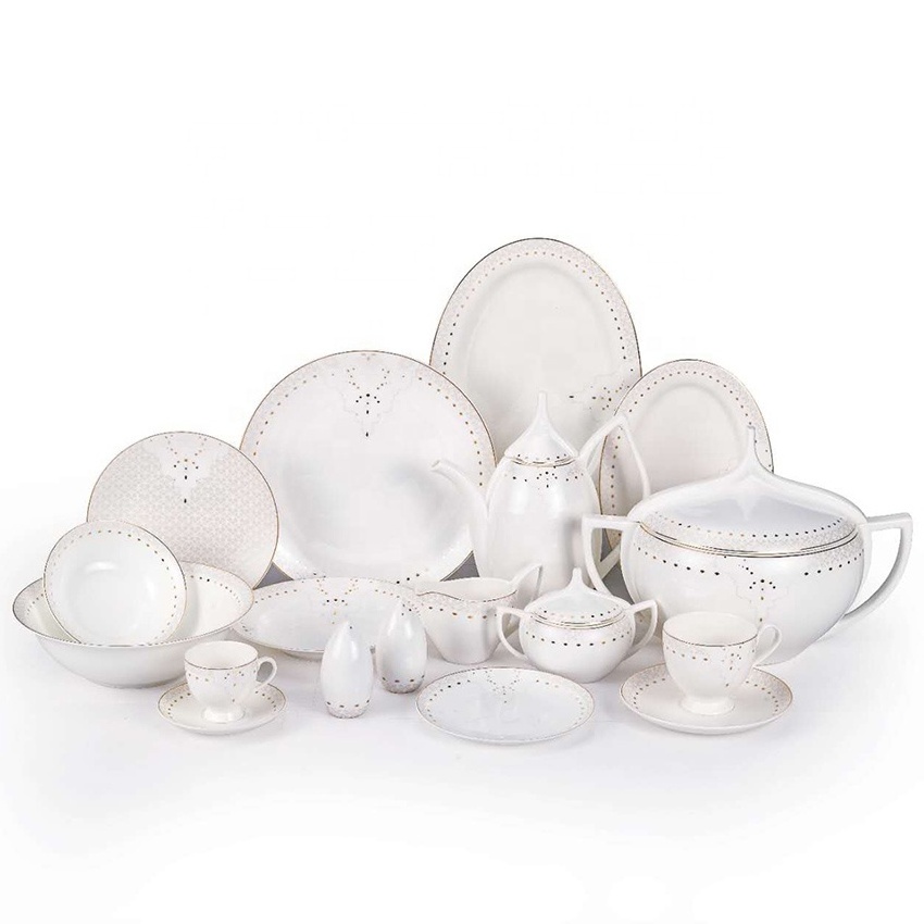 66pcs bone china dinner set bowl plate dinnerware sets porcelain Pakistan luxury dinner set