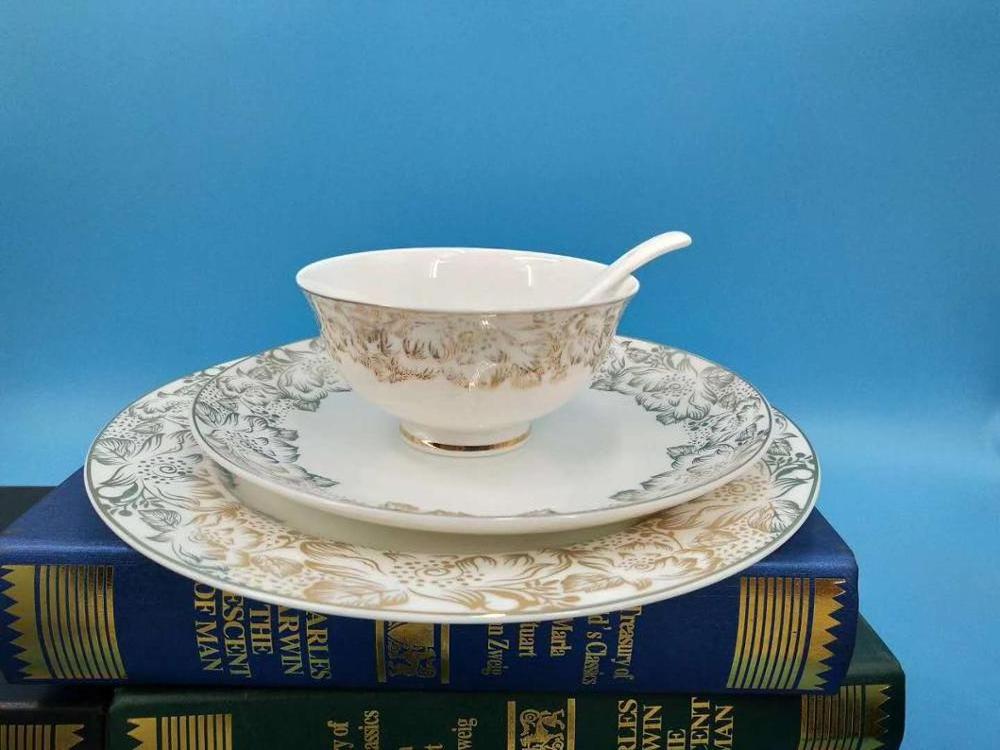 Cheap Price Wholesale Pakistan Popular  Bone China  Dinnerware Table Dish Ware Creamic Porcelain Dinner Set-wang13