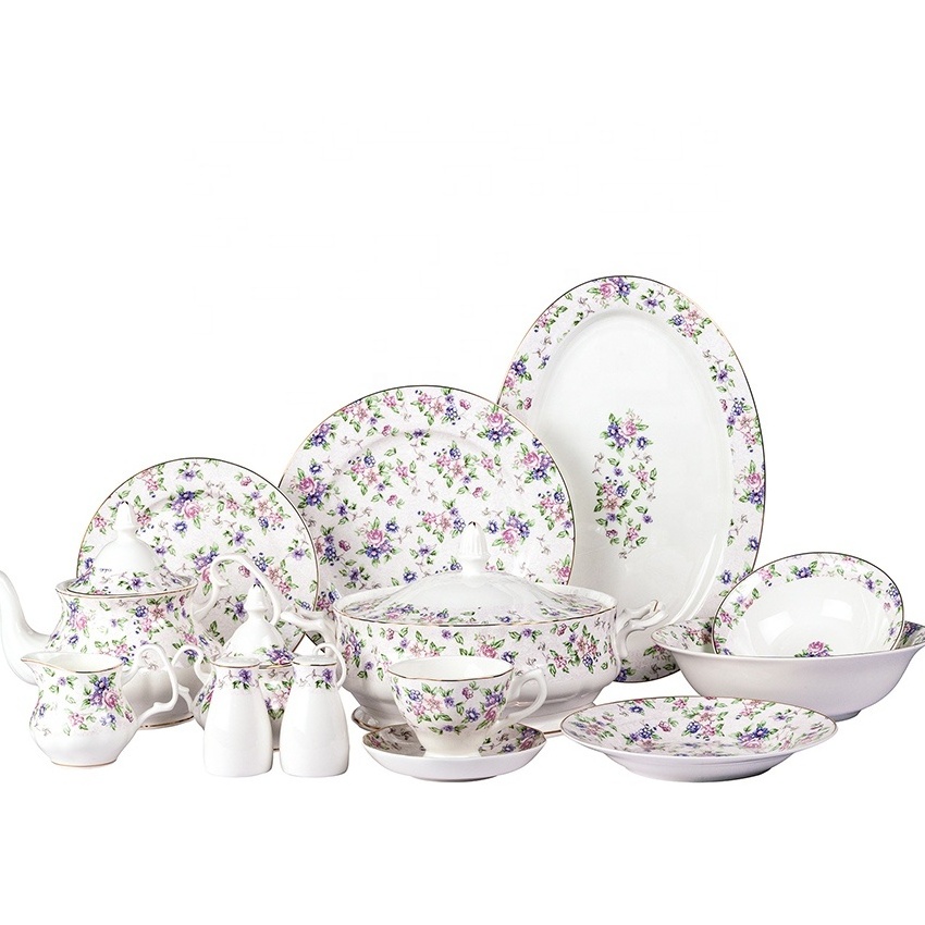 porcelain dinner sets royal high wholesale business gift in UK 87pcs royal vintage dinner set