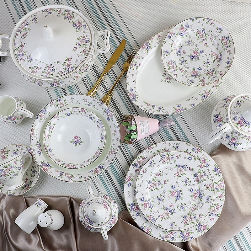 porcelain dinner sets royal high wholesale business gift in UK 87pcs royal vintage dinner set