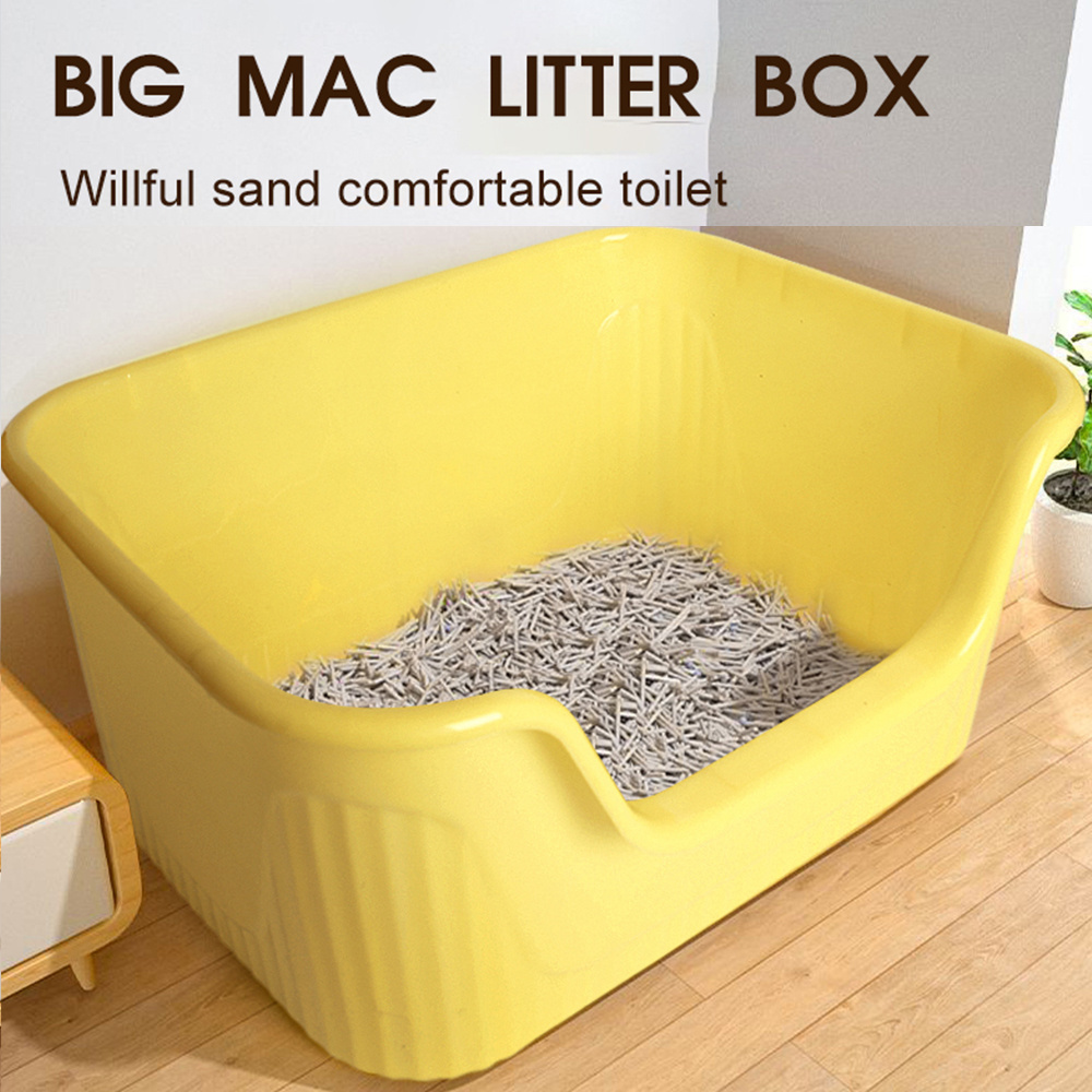 Wholesale Easy Cleaning Large Portable Travel Semi-Enclosed Cat Toilet Cat Litter Box