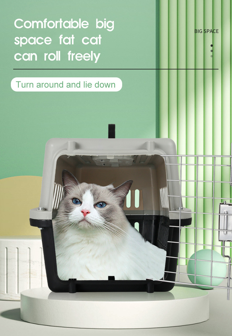 Plastic Pet Carrier Cat Dog Travel Box Basket Cage Pet Air Crate Dog Truck Kennel Box Cat Bag