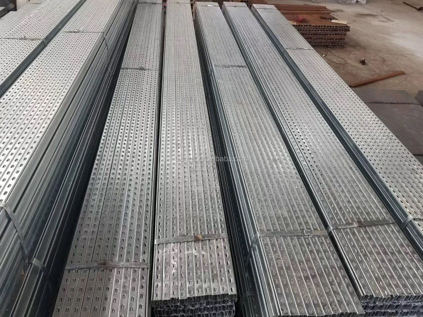 hot dipped galvanized C U channel 41X41 41X21 Galvanised Unistrut Channel Slotted C Channel