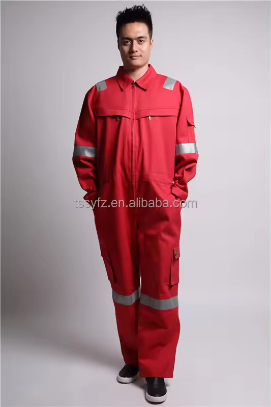 Hot Sale Red Men's Cotton Coveralls  Working Uniform Welding Fire Retardants FR Coverall for Men