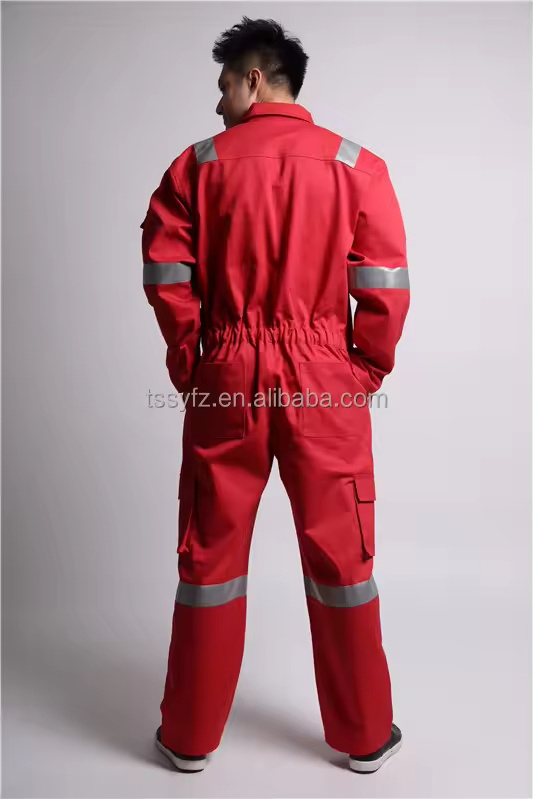 Hot Sale Red Men's Cotton Coveralls  Working Uniform Welding Fire Retardants FR Coverall for Men