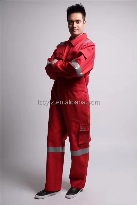 Hot Sale Red Men's Cotton Coveralls  Working Uniform Welding Fire Retardants FR Coverall for Men