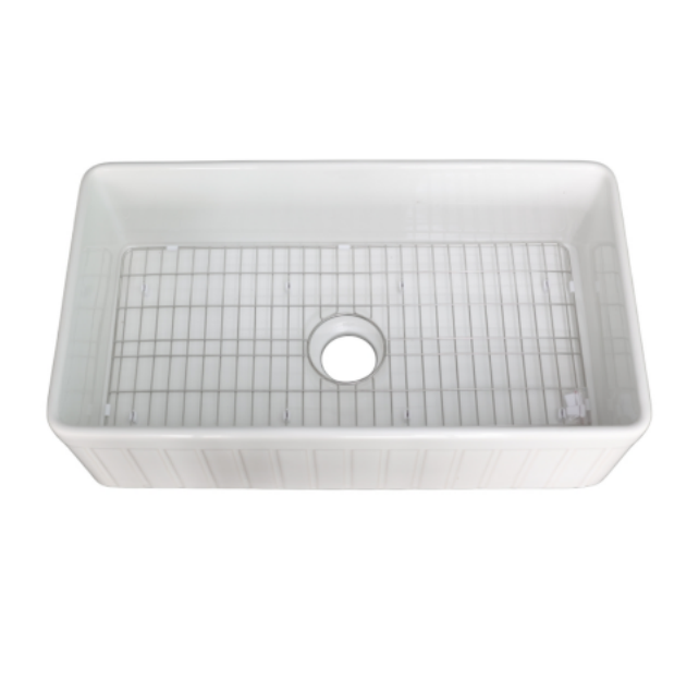 factory customized European style Large Porcelain Kitchen Sinks with strainer mesh bottom grid