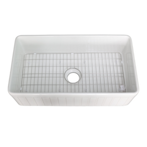 factory customized European style Large Porcelain Kitchen Sinks with strainer mesh bottom grid