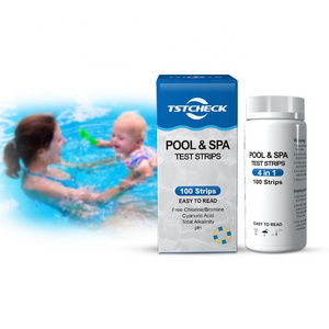 Swimming pool test strips 4 parameters water quality testing also for hot tub bath tub and baby pools