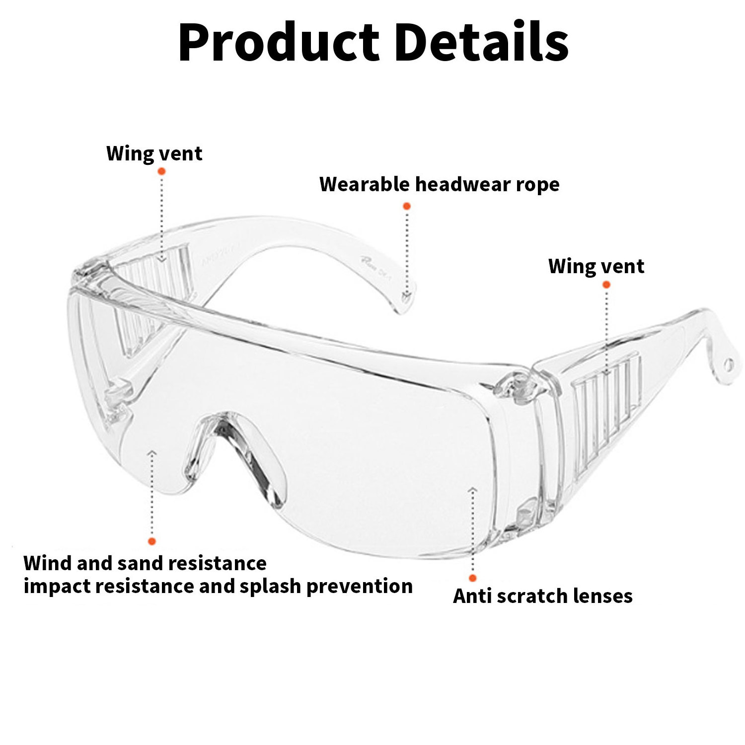 Ansi Z87.1 Protective Lab Security Clear z87 Safety Glass Anti Fog Goggle Eye Protection lentes de seguridad industrial Glasses