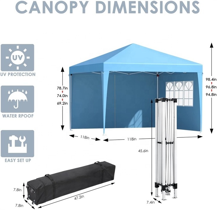 High Quality Aluminum Frame Beach Large Event Tent sun Shade Covering 3x3m Gazebo Tent