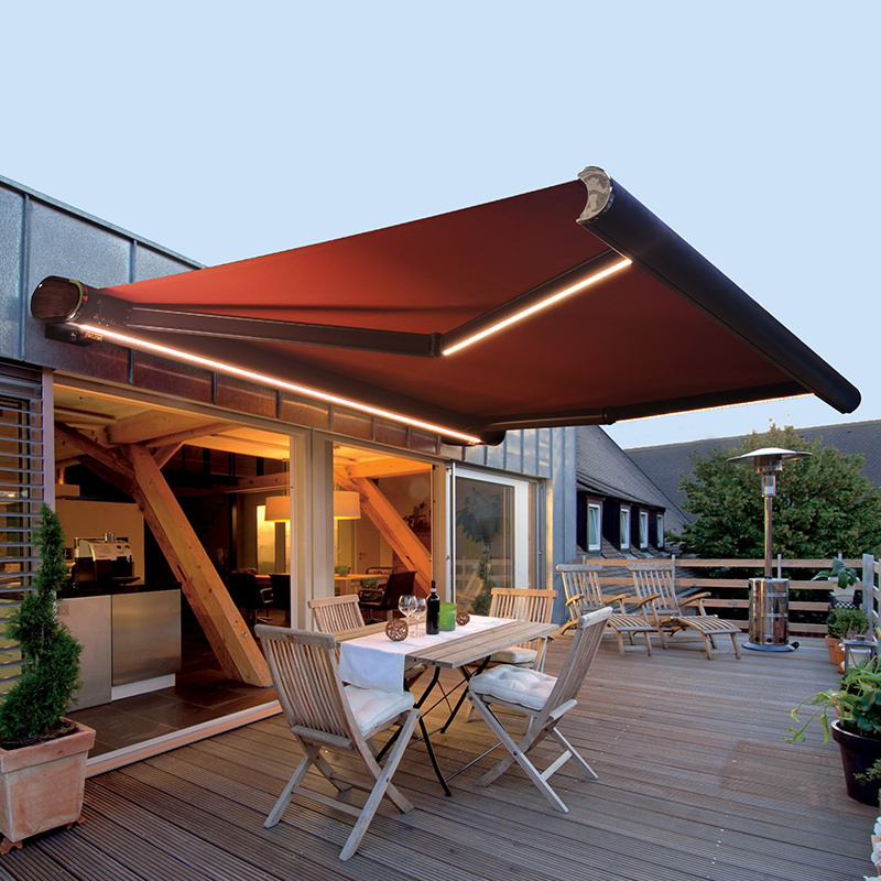 Commercial Canopy Folding Arm Retractable Awning Premium Electric Full Cassette Retractable Awning