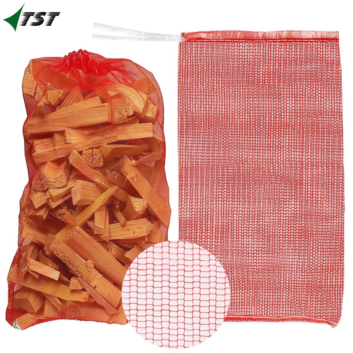 Wholesale Green Red Yellow PE  Monofilament Mesh Net Bag For Lemon Orange Vegetable Packing