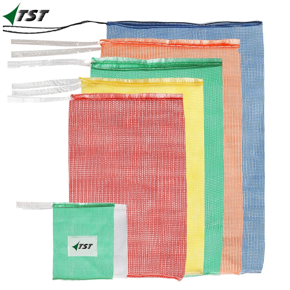 Wholesale Green Red Yellow PE  Monofilament Mesh Net Bag For Lemon Orange Vegetable Packing