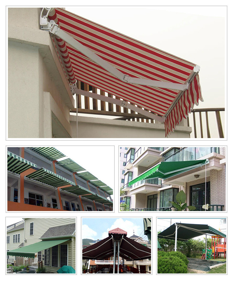 High Quality Aluminum Profile Folding Arm Awning Aluminum Awnings Outdoor Retractable Porch Aluminum Awnings LED