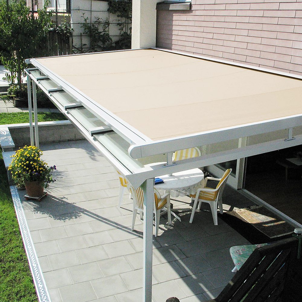 Easy Assembly Powder Coating Motorized Outdoor Folding PVC Awning Pergola Retractable Roof