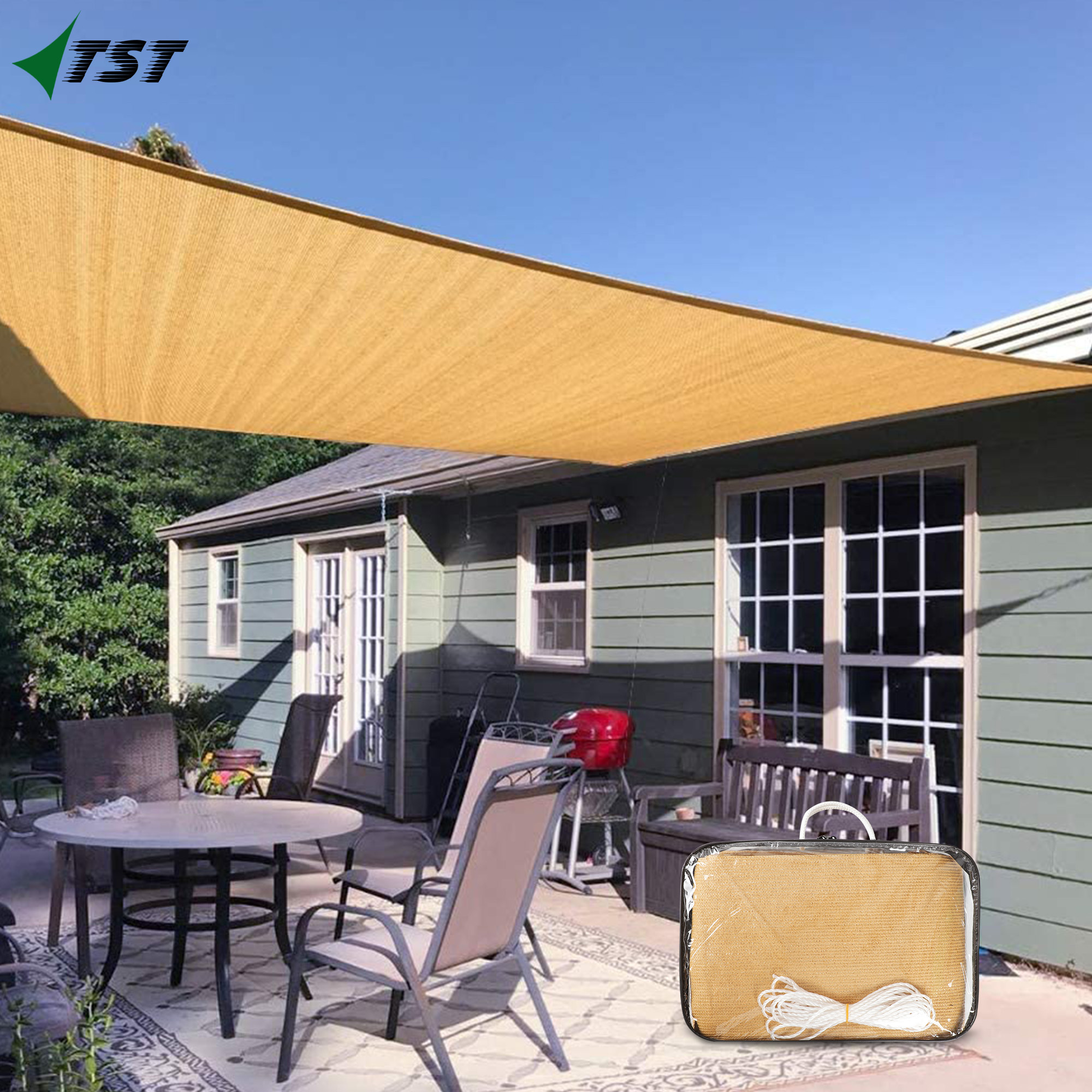 Patio HDPE Material Rectangle 10'x13' Sun Shade Sail Shade Net Canopy Used For Car Parking