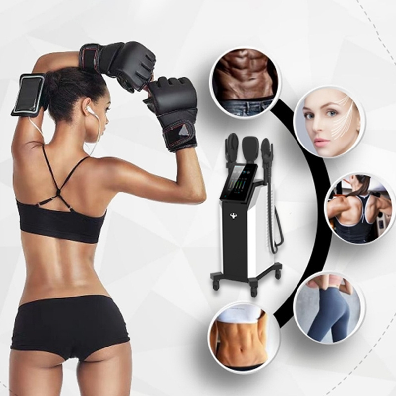 2024 New vertical 4 handles ems body sculpt hiemt face lift slimming electronic muscle stimulate machine ems beauty instrument