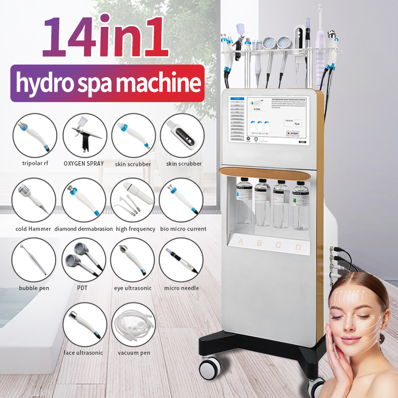 2024 14 in 1 Hydra Machine facial Water Oxygen Hydro Dermabrasion Facial Deep Cleansing machine for hydra dermabrasion